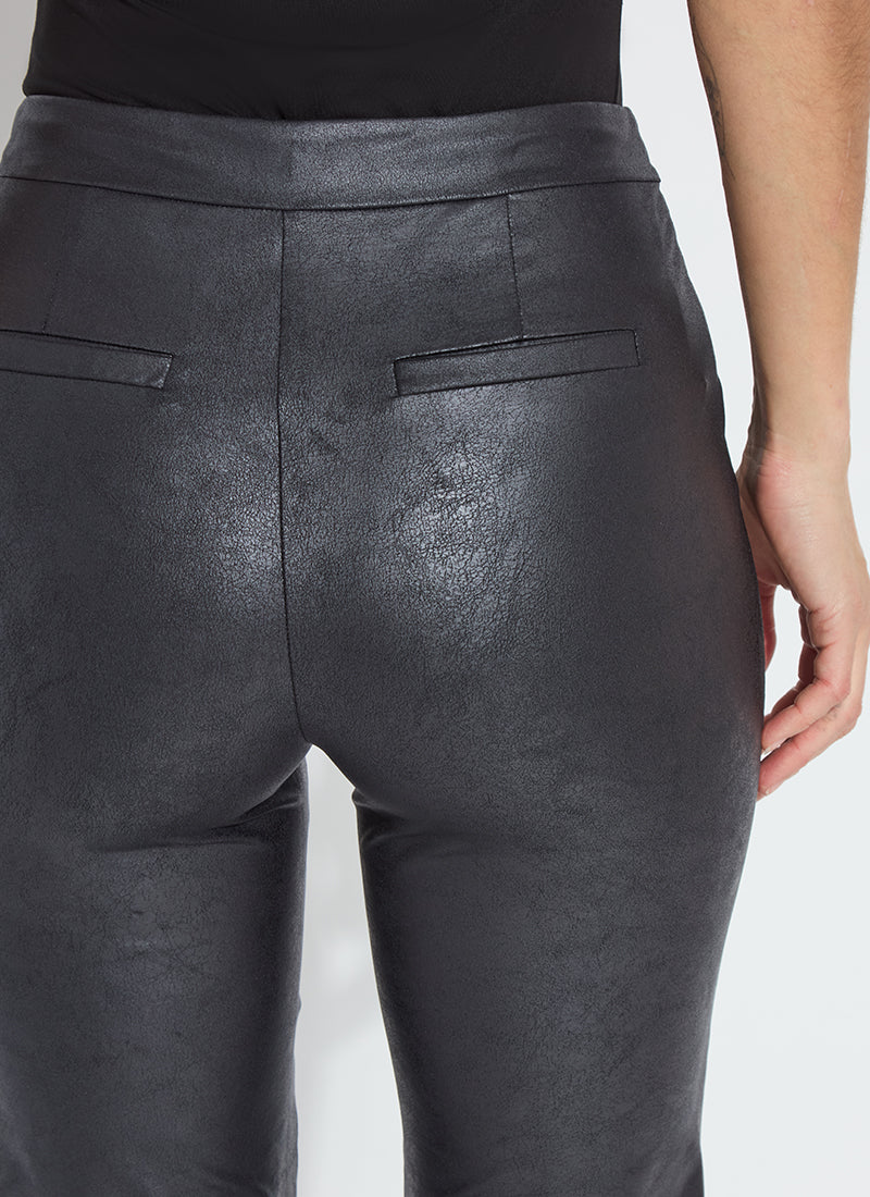 Elysse Foiled Leather Pant Black