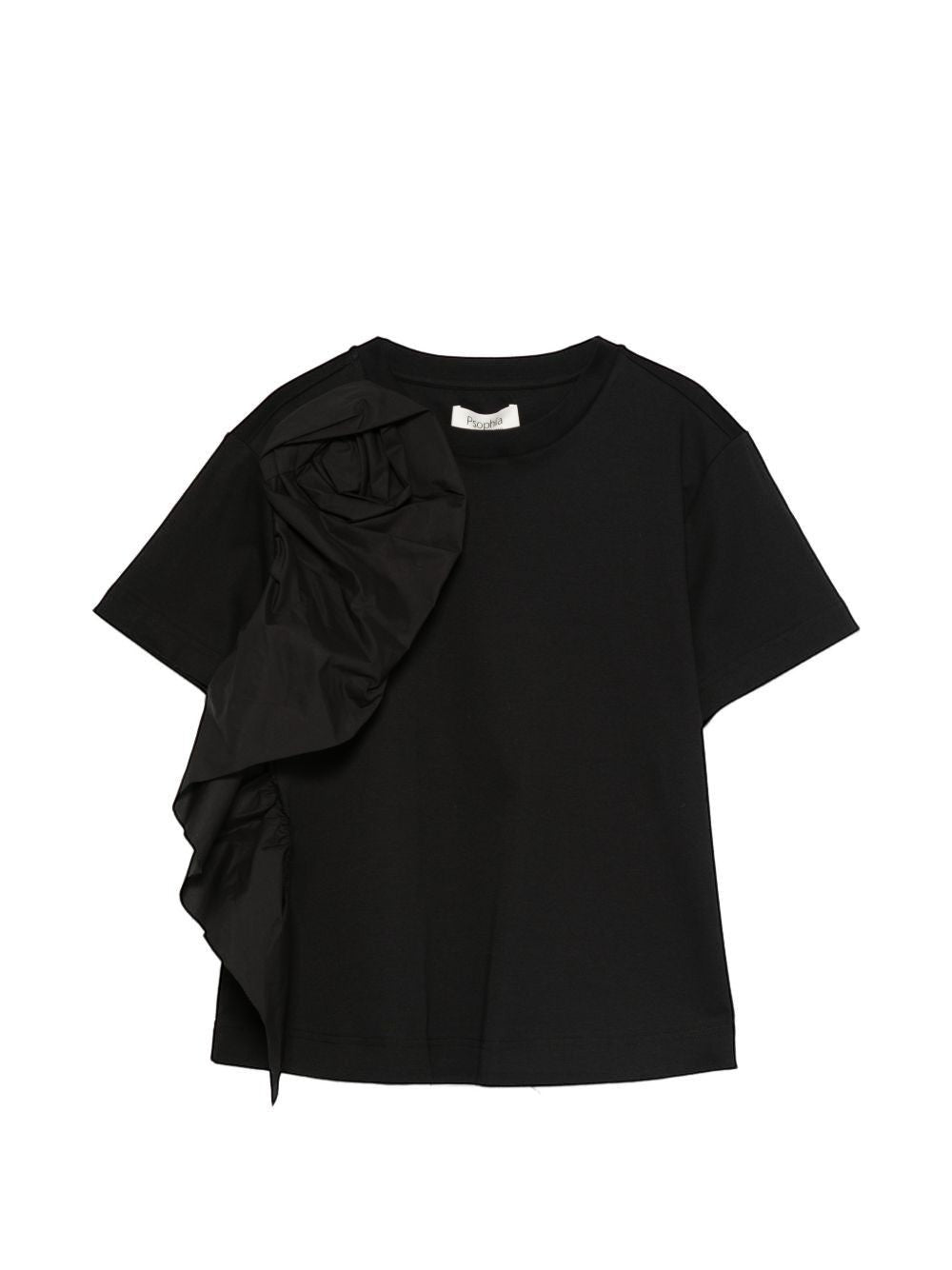 Shoulder Ruffle Top Black
