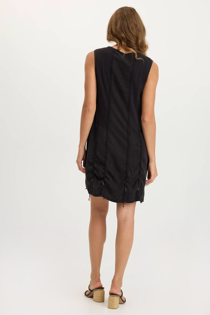 Karima Cinch Tank Dress Black