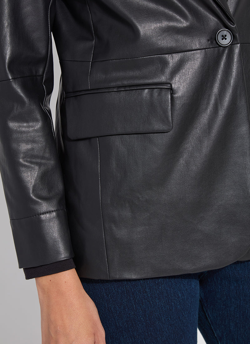 Versatile Vegan Leather Blazer
