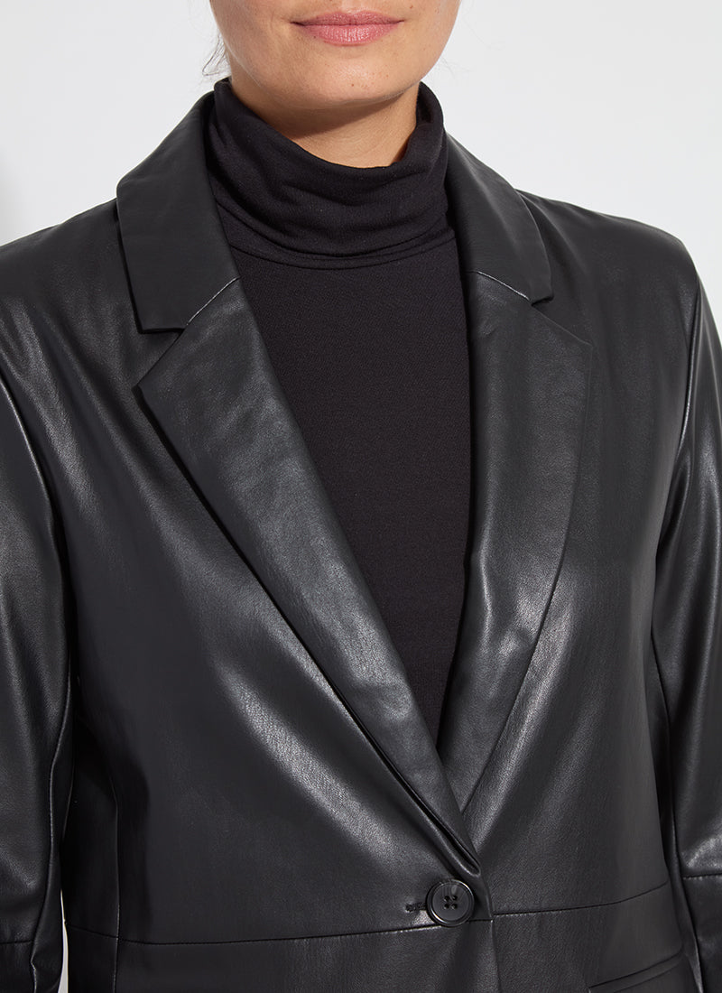 Versatile Vegan Leather Blazer