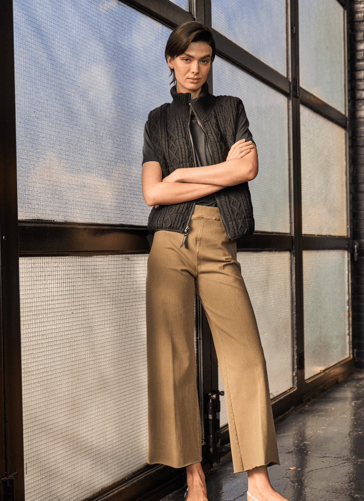 Erin Denim Wide Leg Smoked Olive