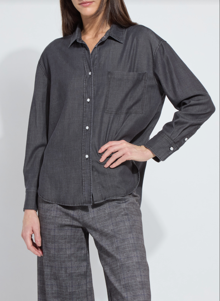 3655 Lunette Chambray Shirt Washed Black