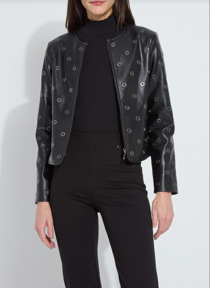 Geneva Gromet Vegan Jacket Black