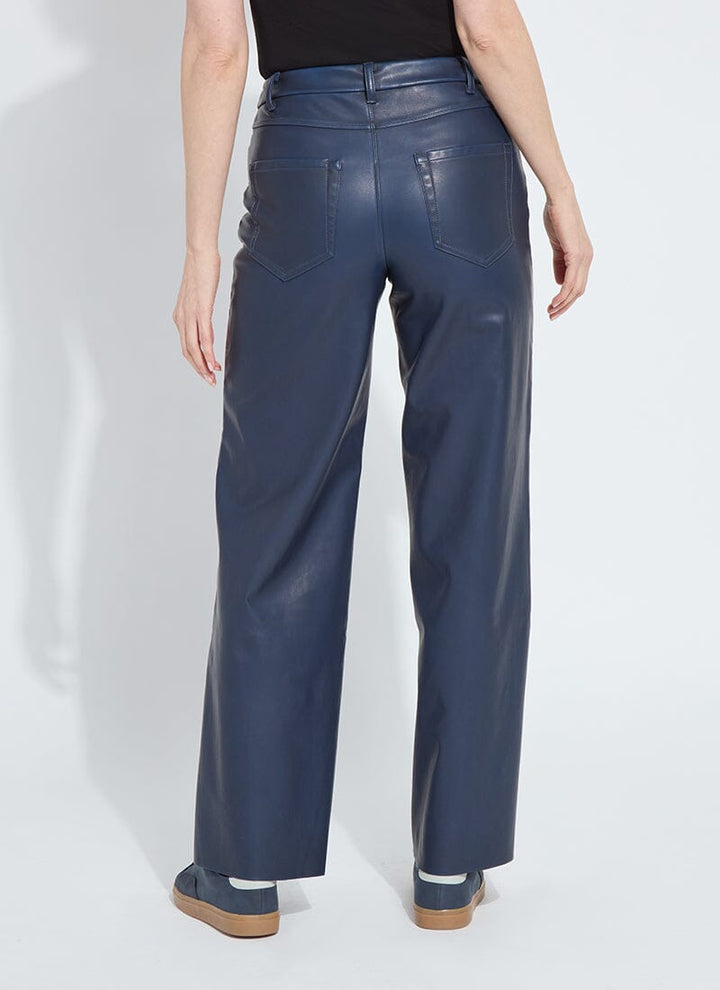 Cortina Hi Waist Vegan Leather Pant Deep Blue