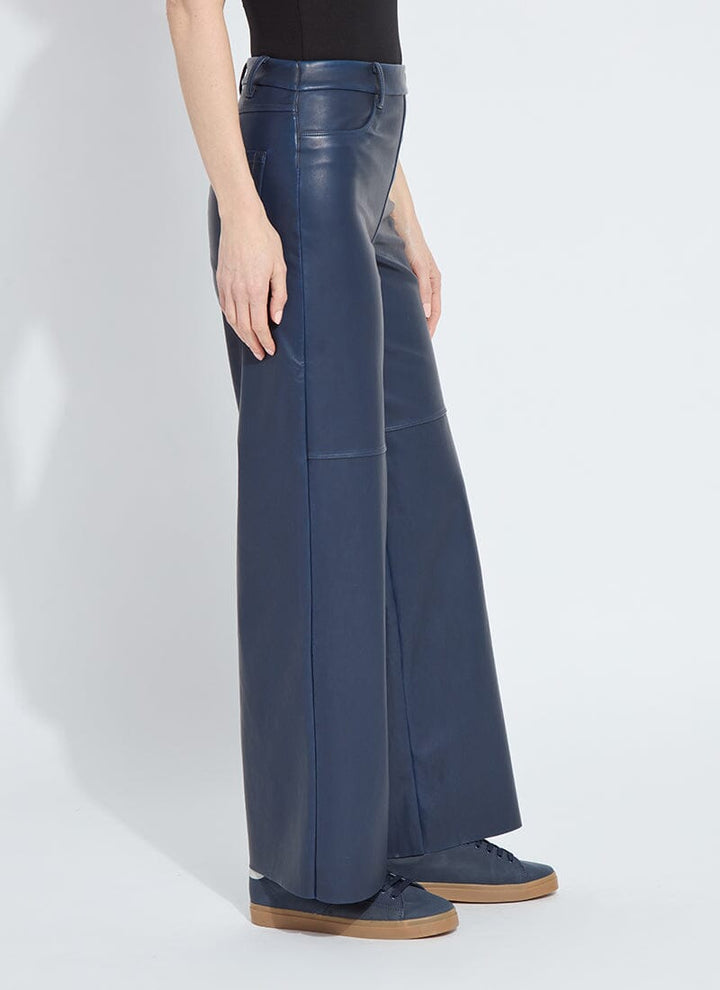 Cortina Hi Waist Vegan Leather Pant Deep Blue
