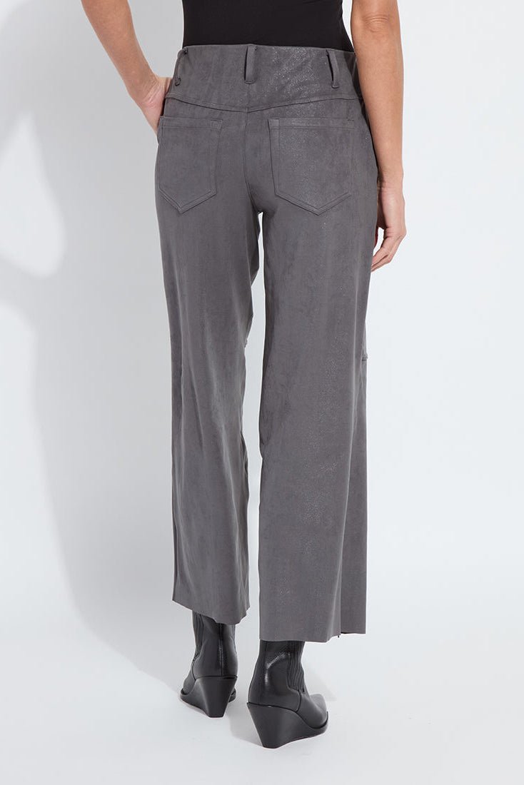 Amina Foil Vegan Suede Pant Gray