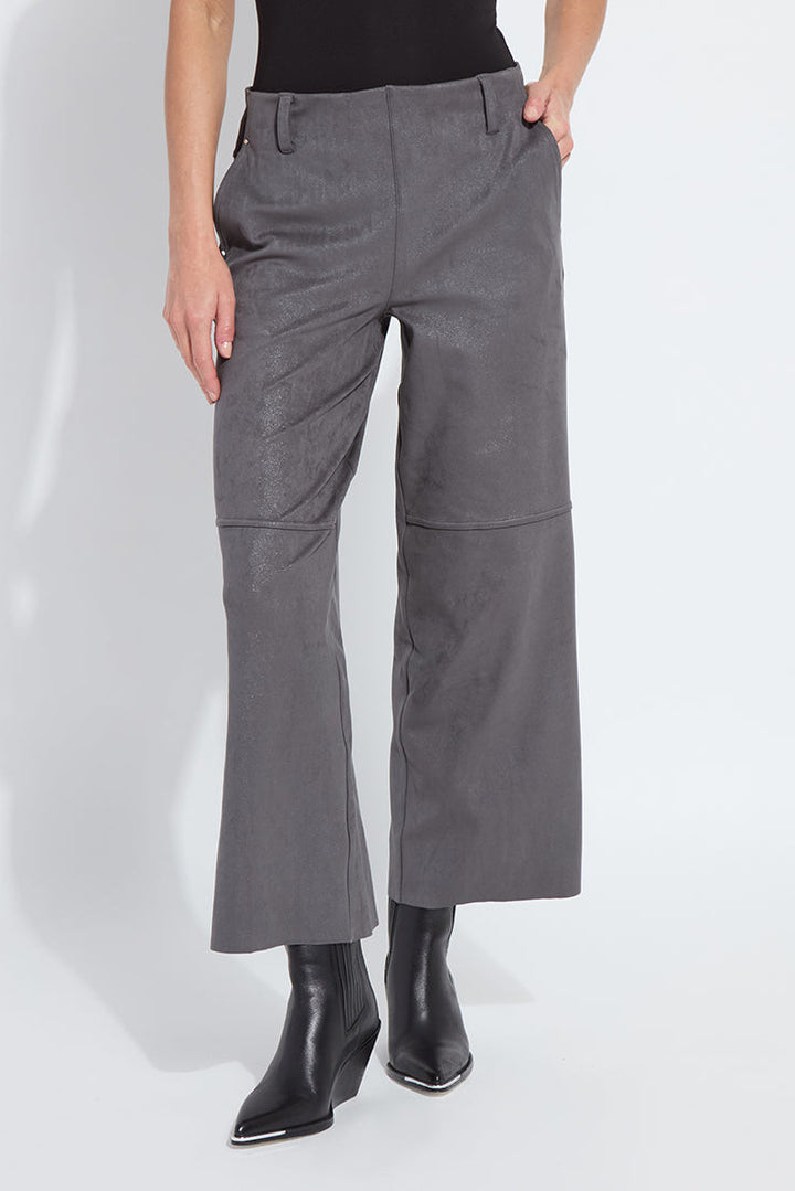 Amina Foil Vegan Suede Pant Gray