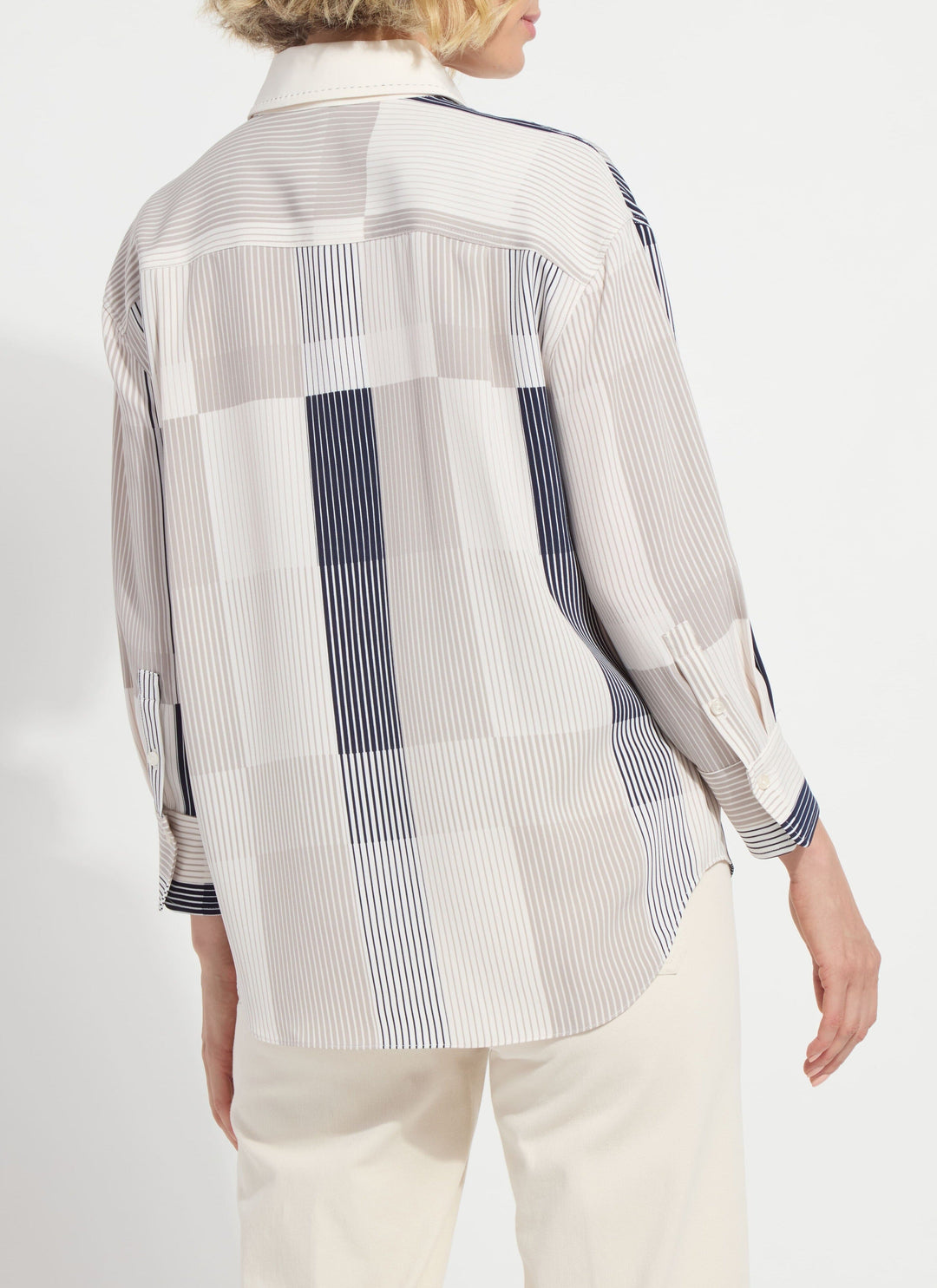 Jessica 3/4 Sleeve Cropped Shirt Oslo Stripe