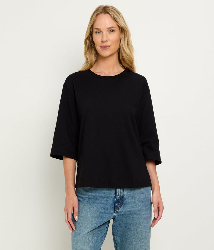 Sharona 3/4 Sleeve Tee Black
