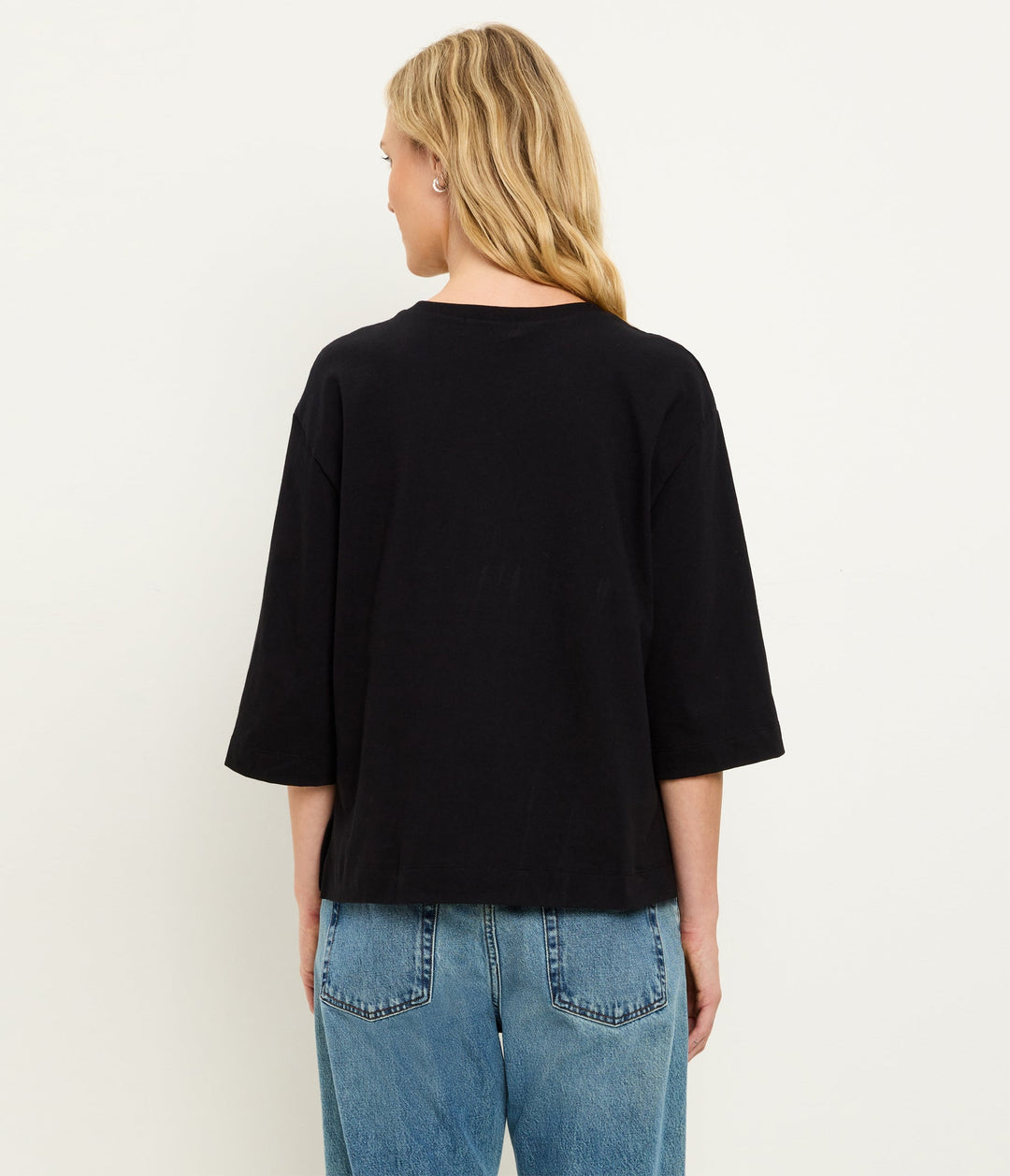 Sharona 3/4 Sleeve Tee Black