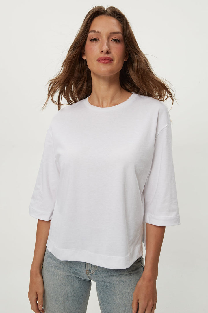 Sharona 3/4 Sleeve White