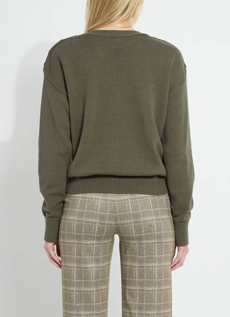 Adelaide Button Trim Sweater Mosswood