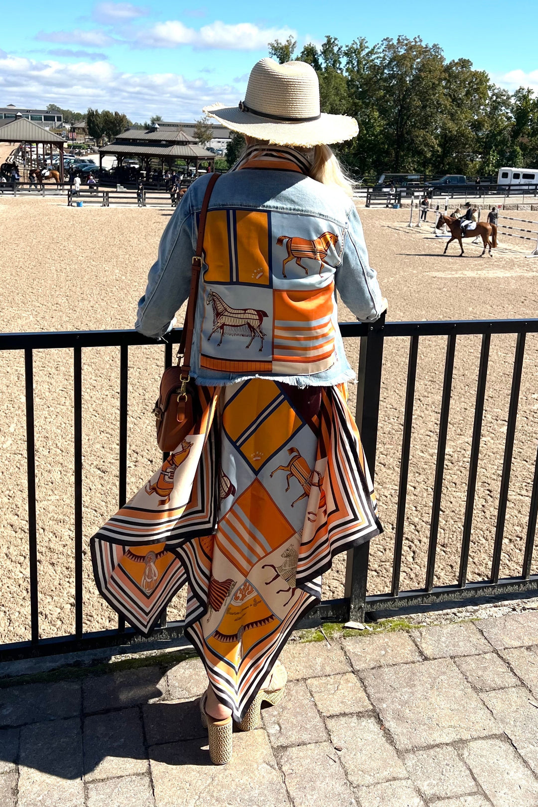 orange horse dress Vintage Charm Good Lad 18M Orange Horse