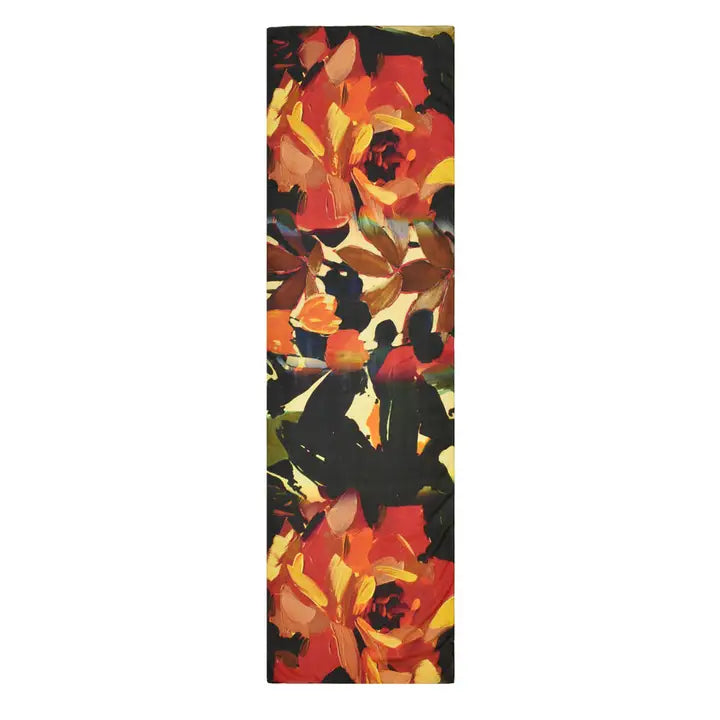 Willamena Striking Floral Scarf Orange