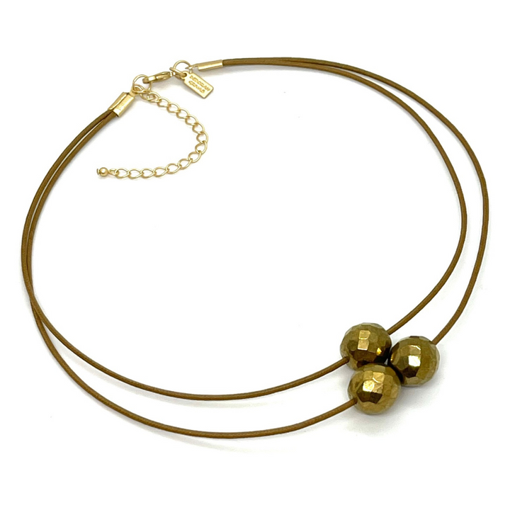 Metallic Gold Bead Necklace