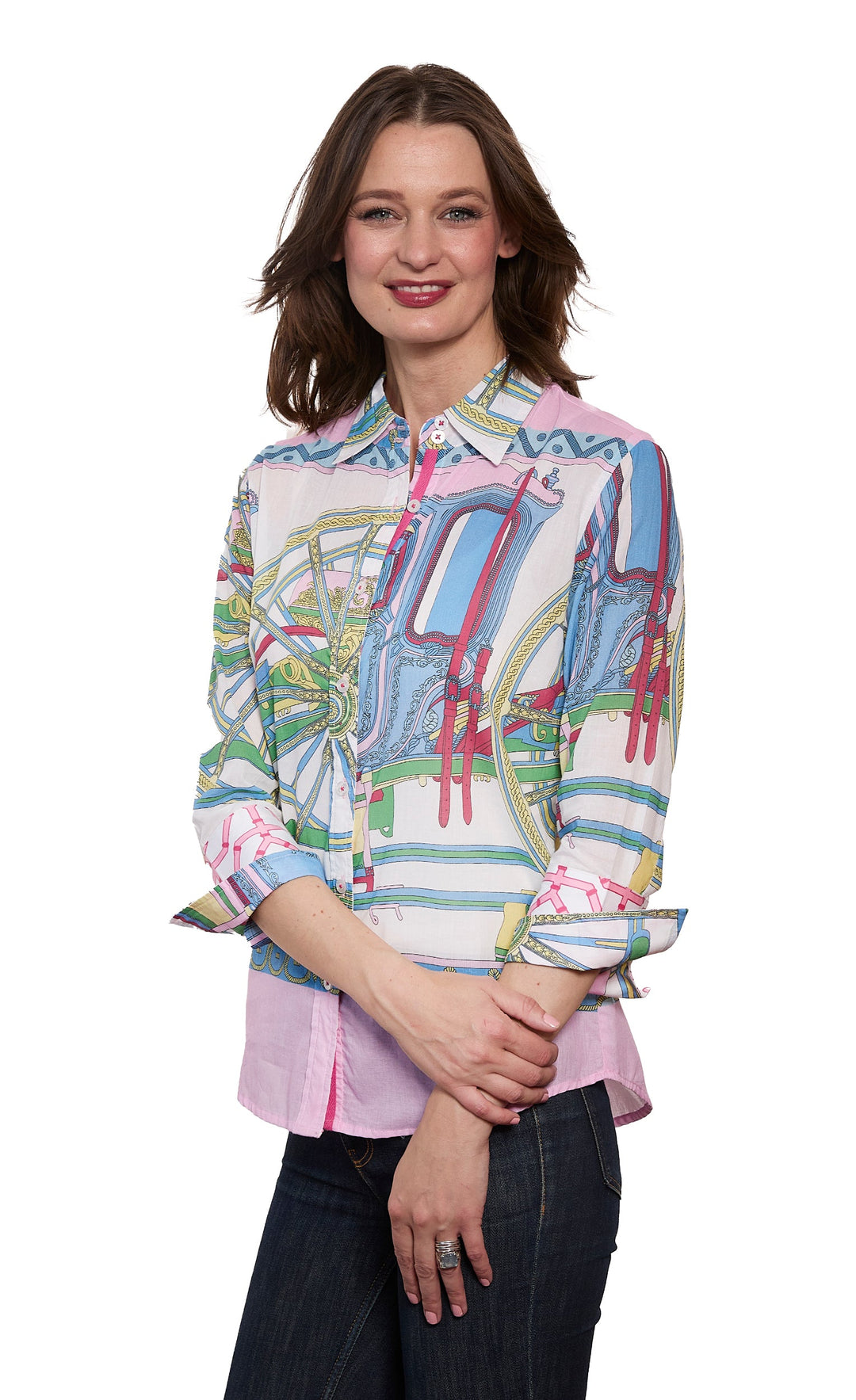 3/4 Sleeve Rome Shirt Coach Pink