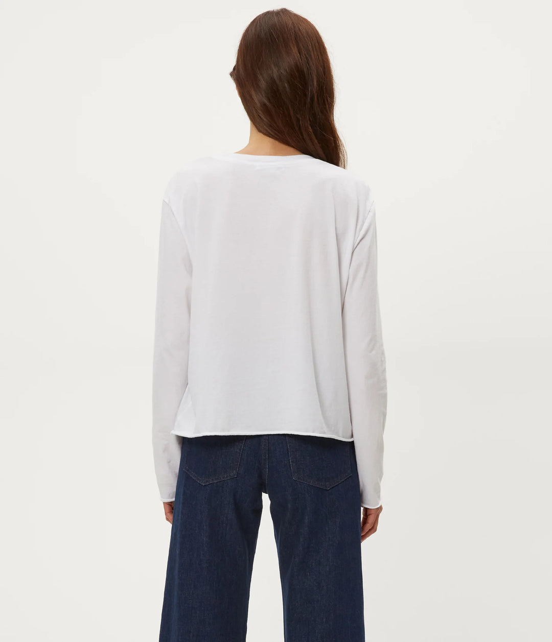 Aiko Crewneck Long Sleeve Tee White