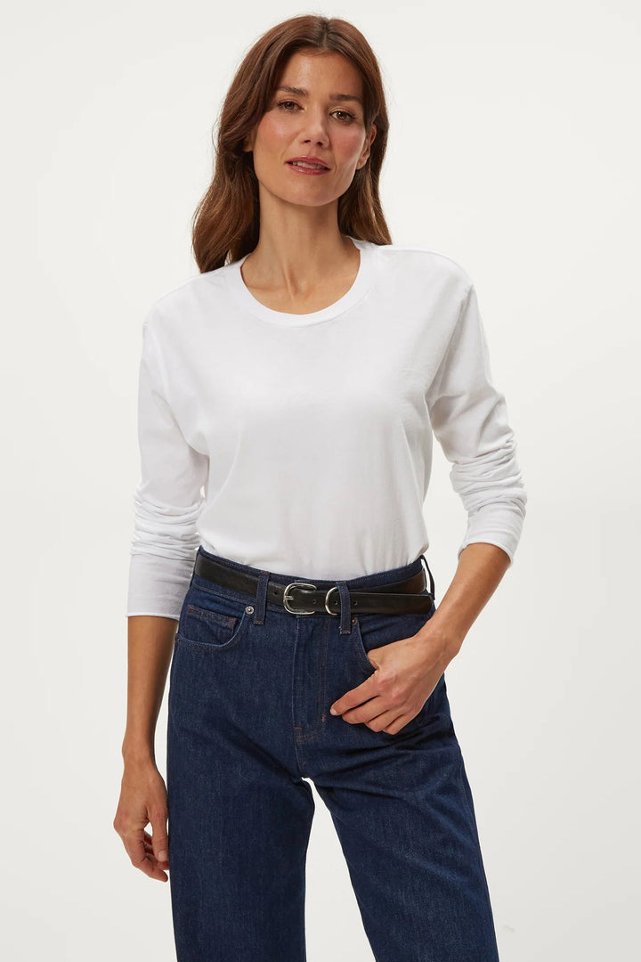 Aiko Crewneck Long Sleeve Tee White