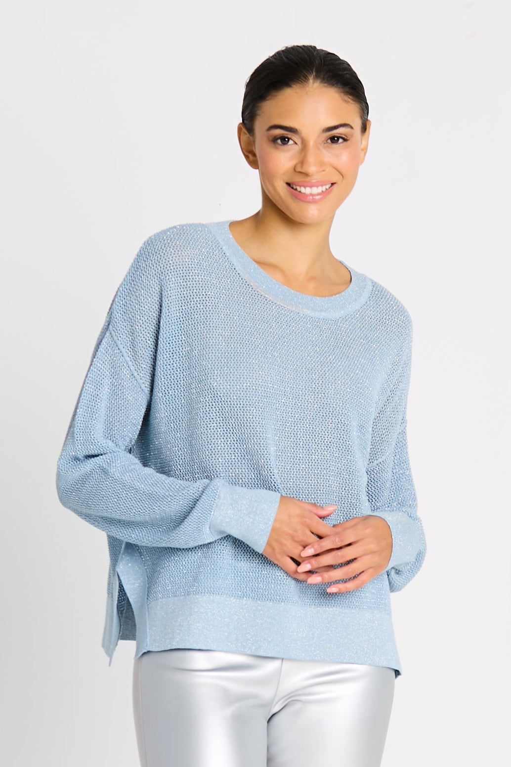 Pima Cotton Metallic Mini Seed Stitch Cameo