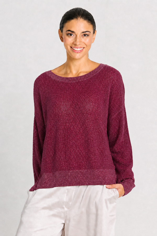 Pima Cotton Metallic  Mini Seed Stitch Crimson