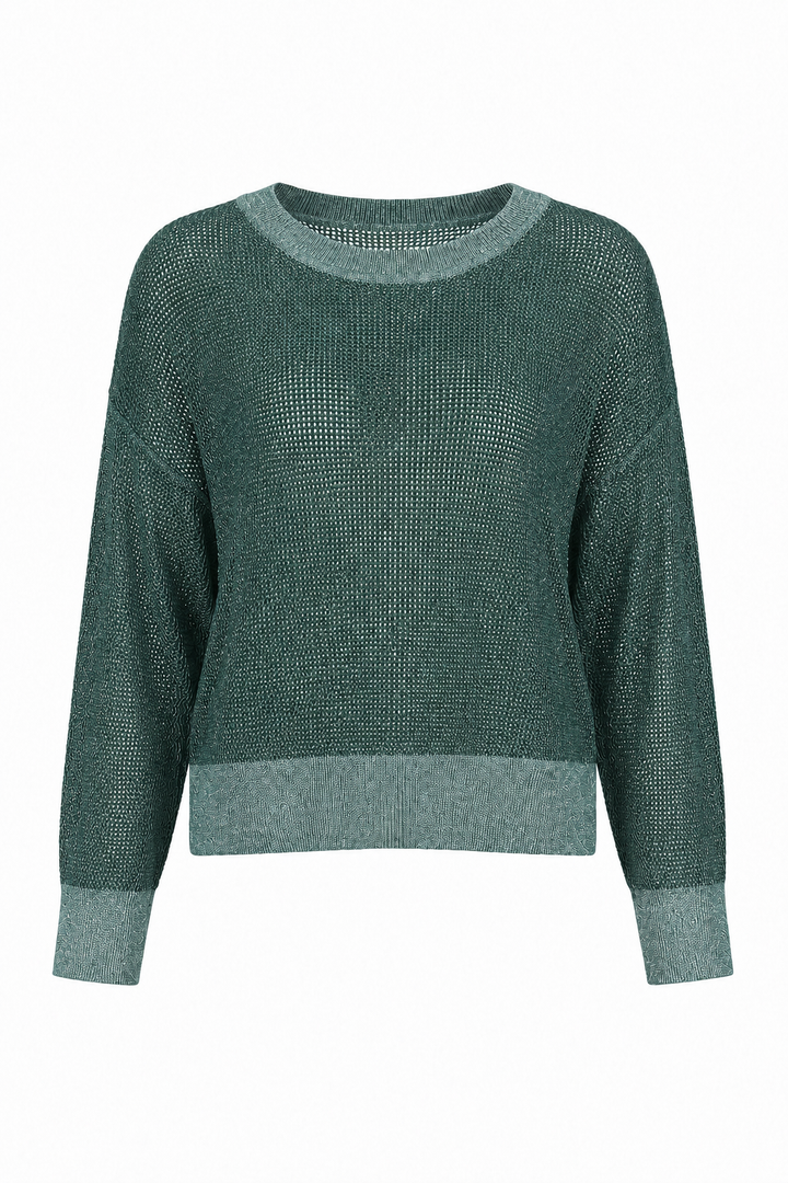Pima Cotton Metallic MIni Seed Stitch Evergreen