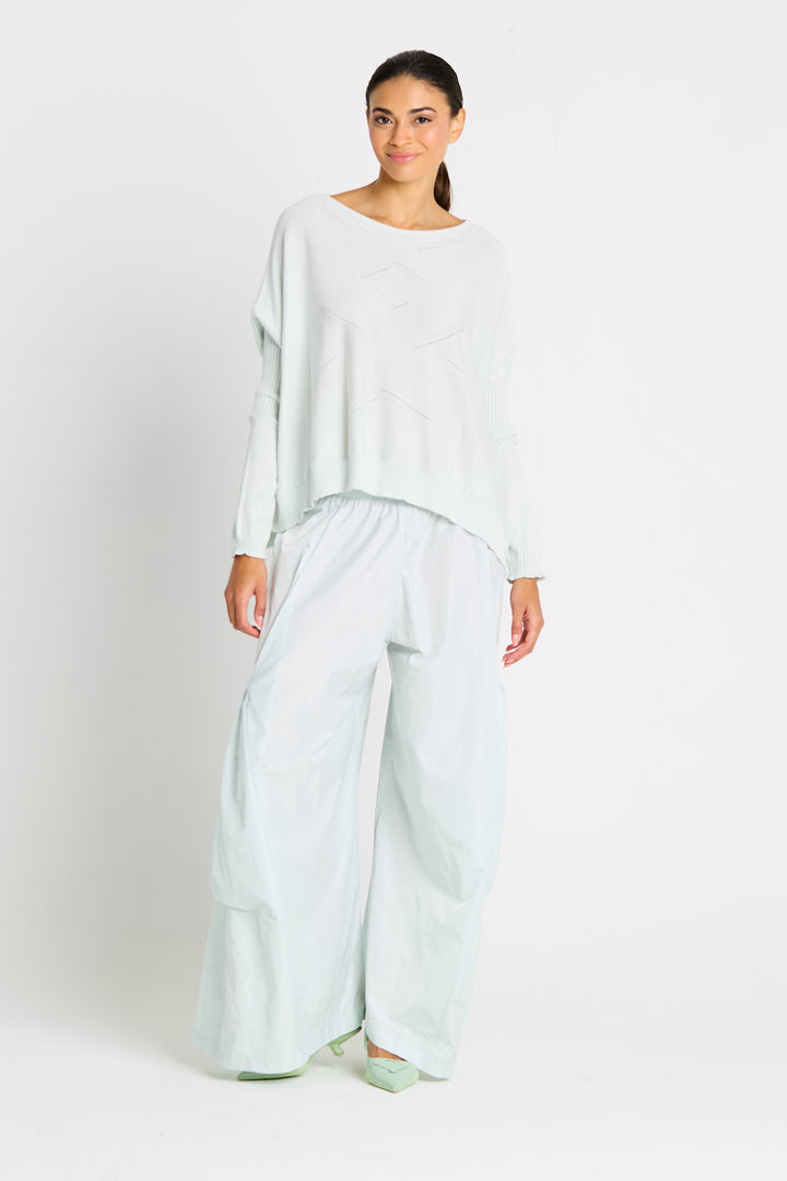 Pima Cotton Stiches Sweater Mint