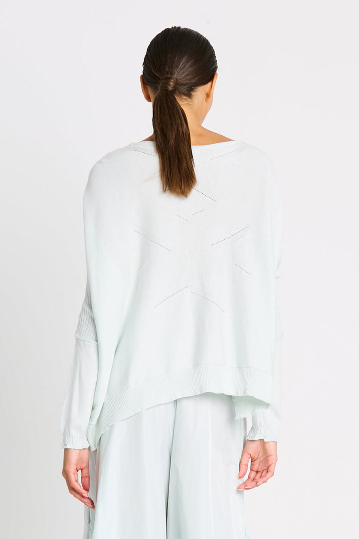 Pima Cotton Stitches Sweater Mint