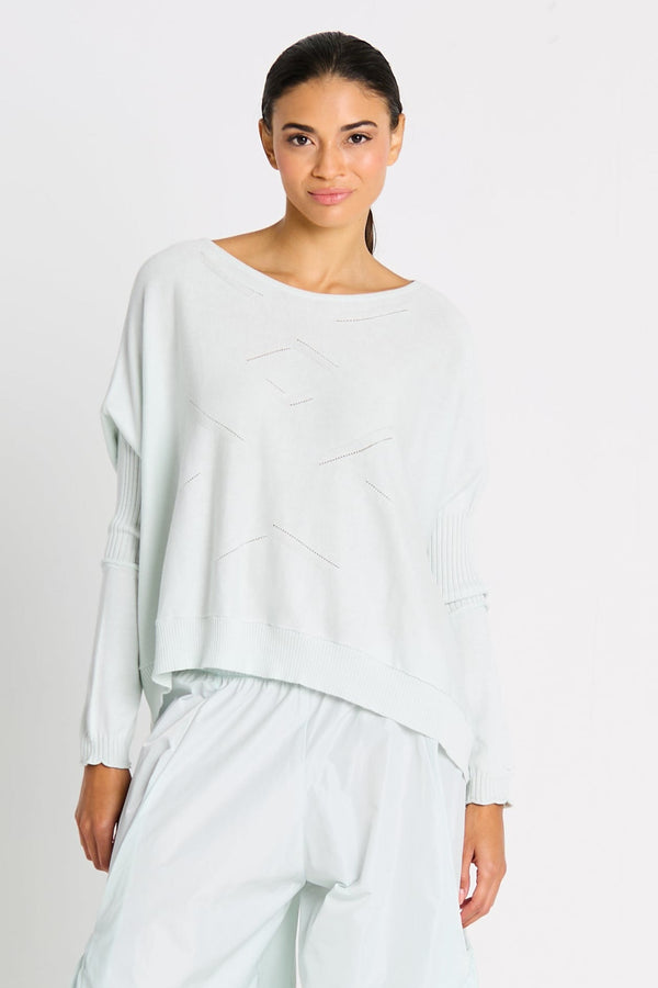 Pima Cotton Stitches Sweater Mint