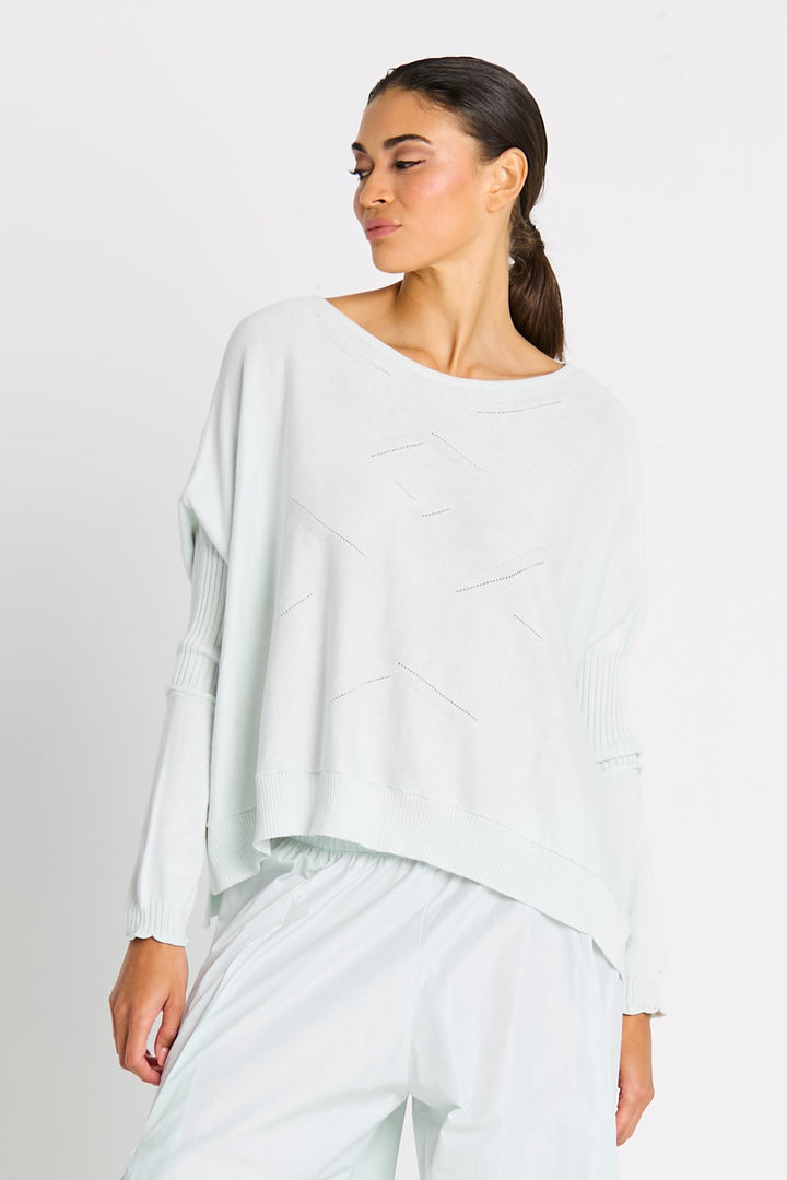 Pima Cotton Stiches Sweater Mint