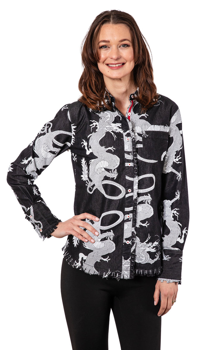 Black Denim Dragon Cape Cod