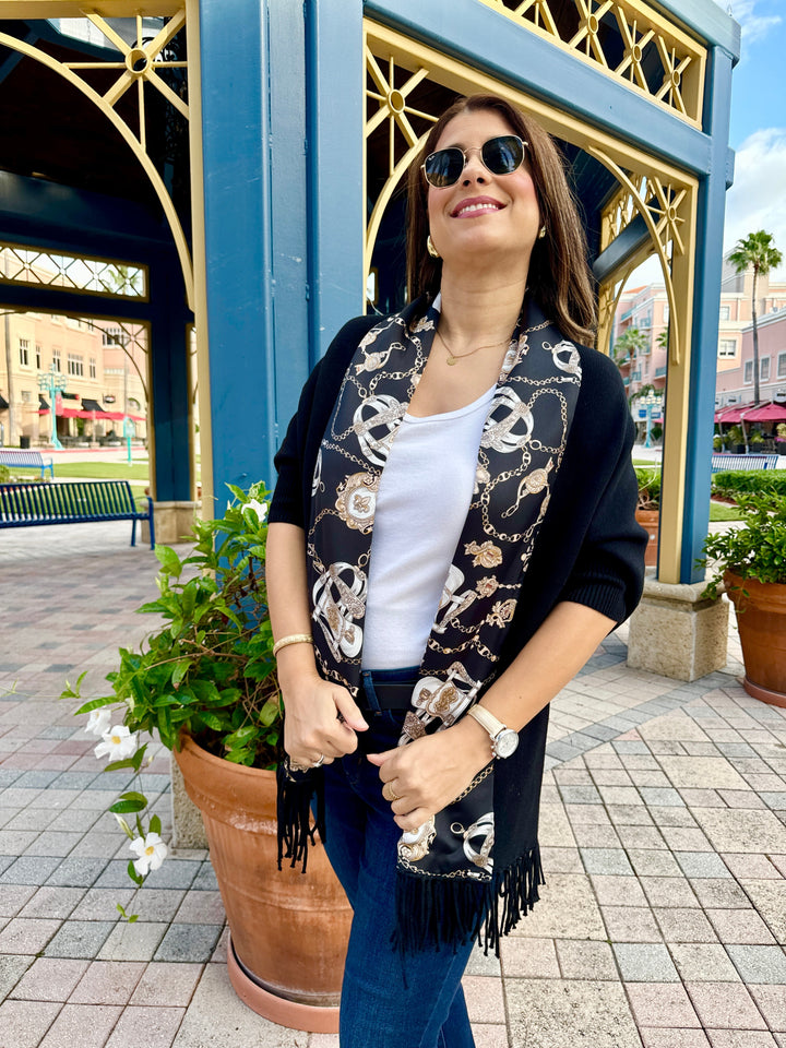 Cozy Sweater Wrap / Black Stirrup