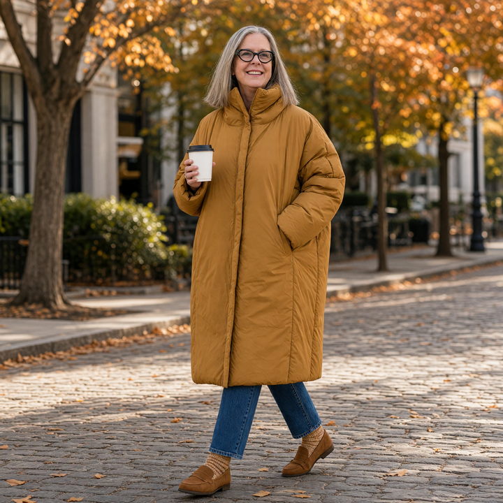3/4 Puffer Coat Bronze