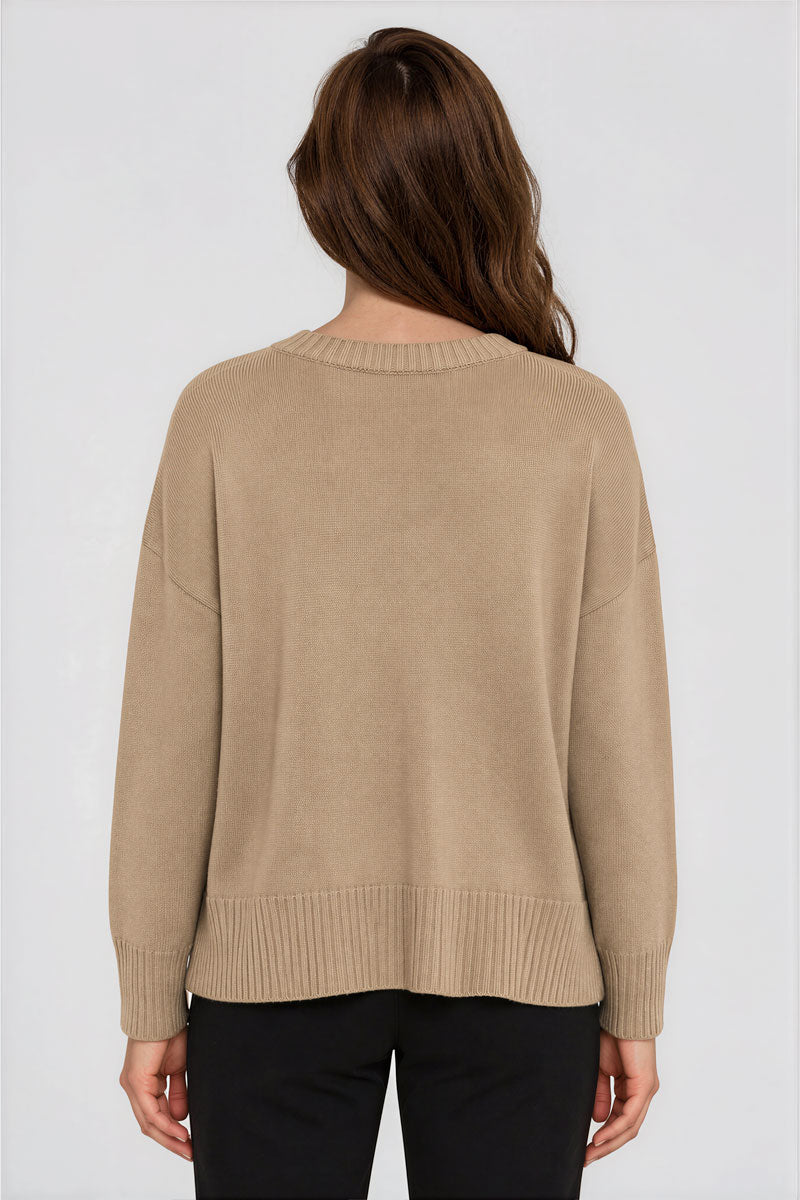 Hem Pocket Sweater Wheat