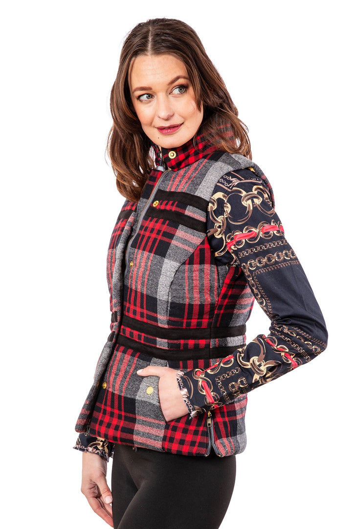 Rosey Vest Grey Plaid Flannel