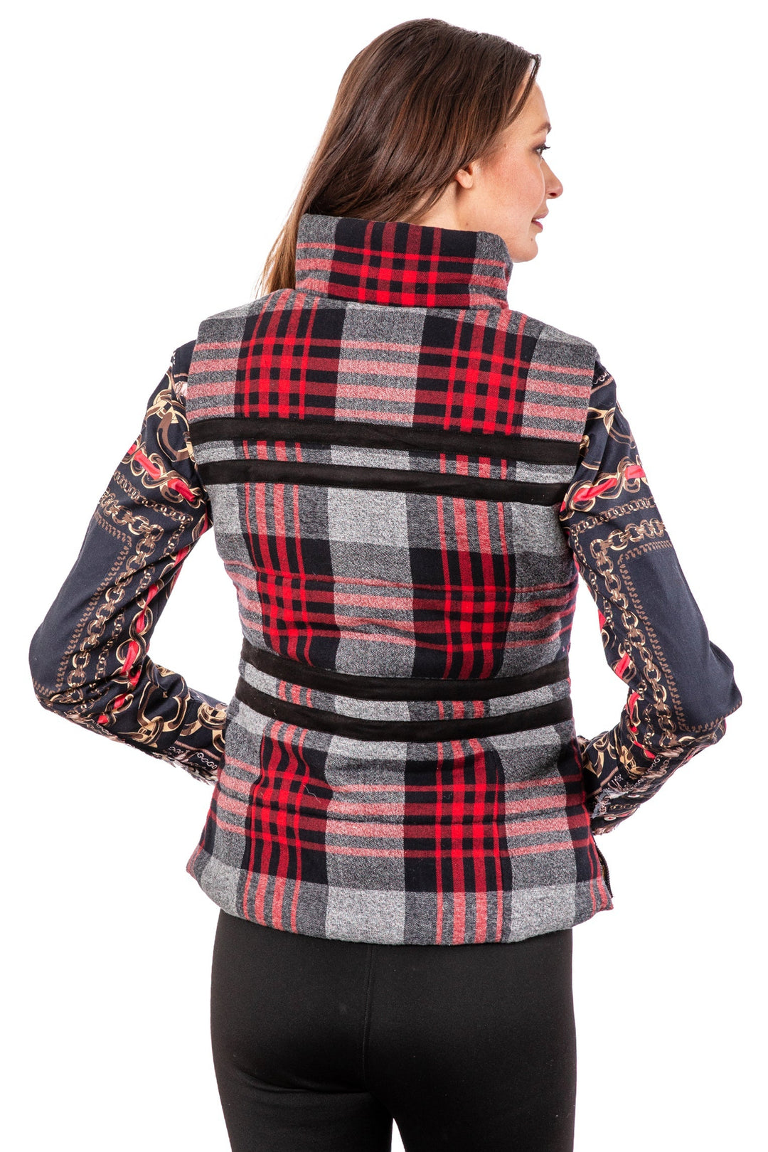 Rosey Vest Grey Plaid Flannel