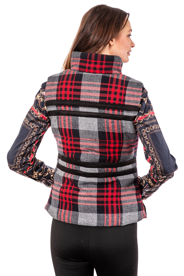 Rosey Vest Grey Plaid Flannel