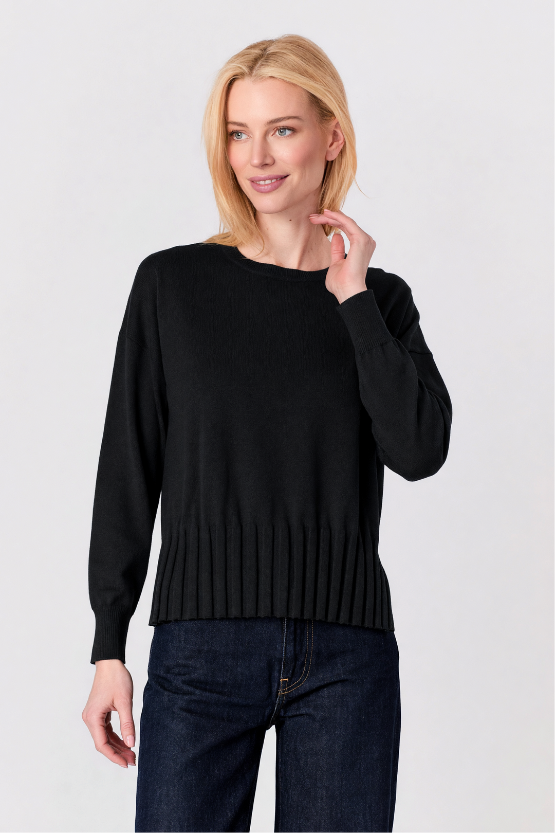 Rib Bottom Sweater Black