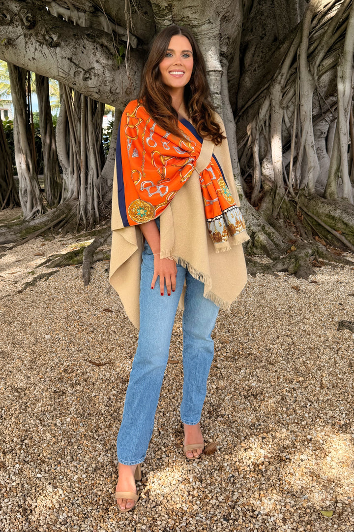 Pull Through Wrap / Beige / Orange Bit