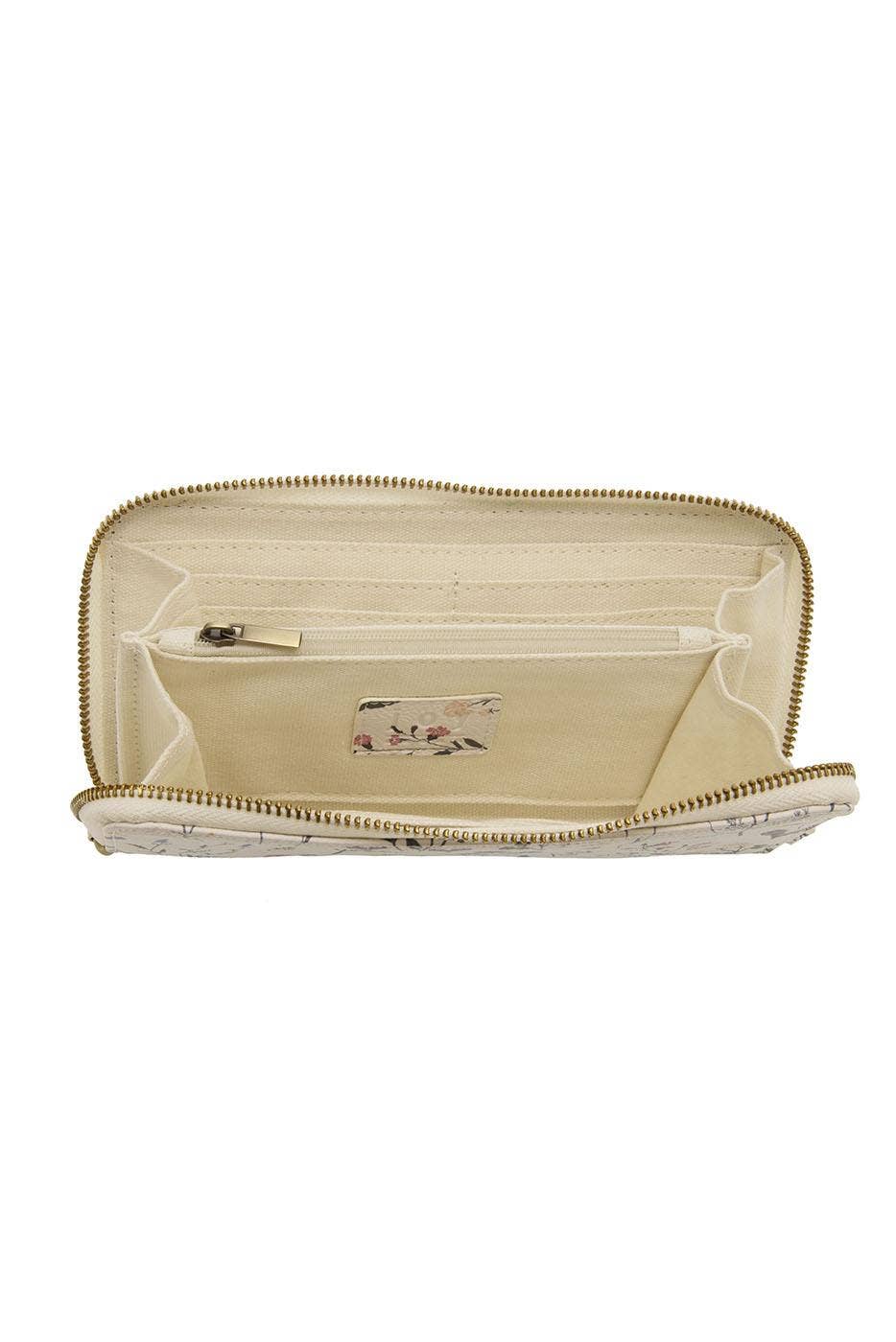 Chloe Printed Zip Around Wallet/ Wristlet White