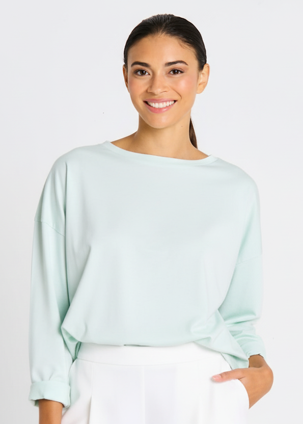 Pima Cotton Mini Luxury Boxy Tee Mint