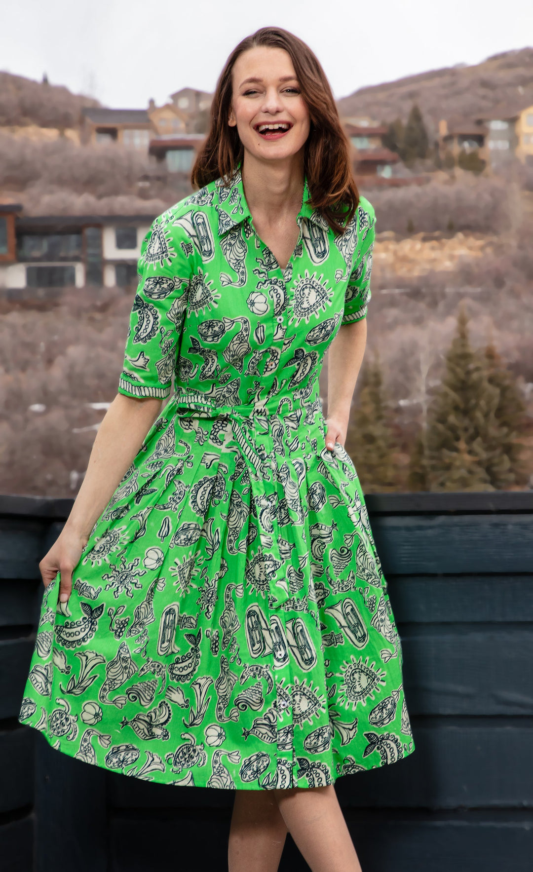 mrs maisel green dress Mrs. Maisel Turq Choc Zebra print dress L