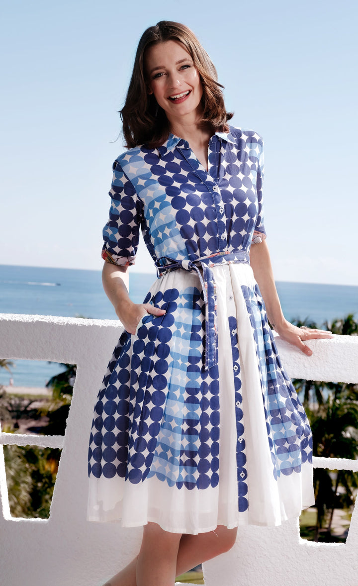 Mrs Maisel Multi Blue Dot Print