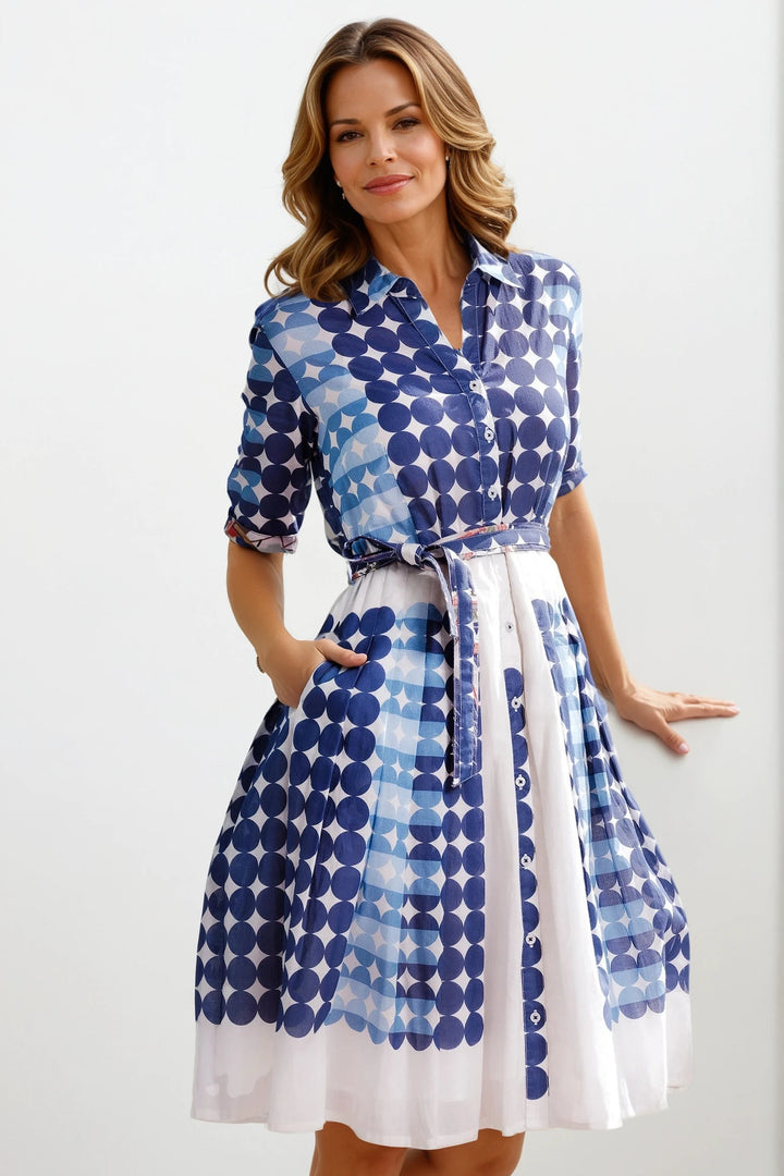 Mrs Maisel Multi Blue Dot Print