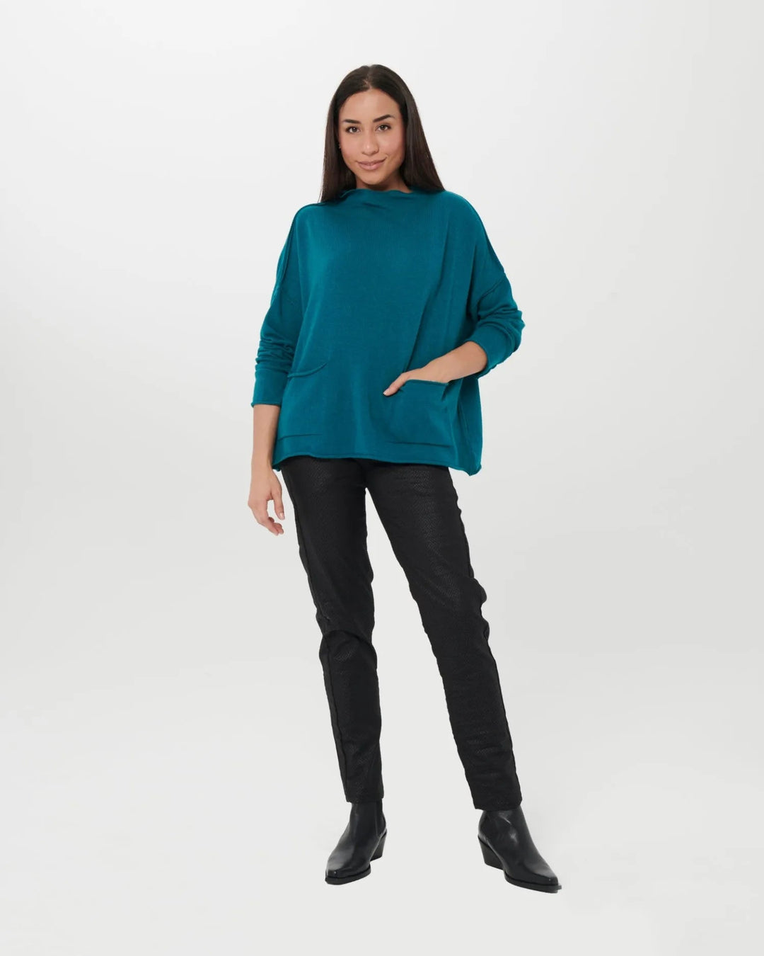 Ozai N Ku Techie Sweater Top, Petrol