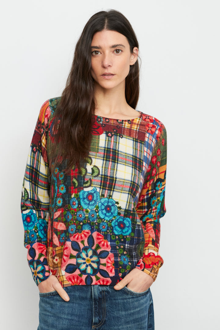 Cashmere Print Top Red