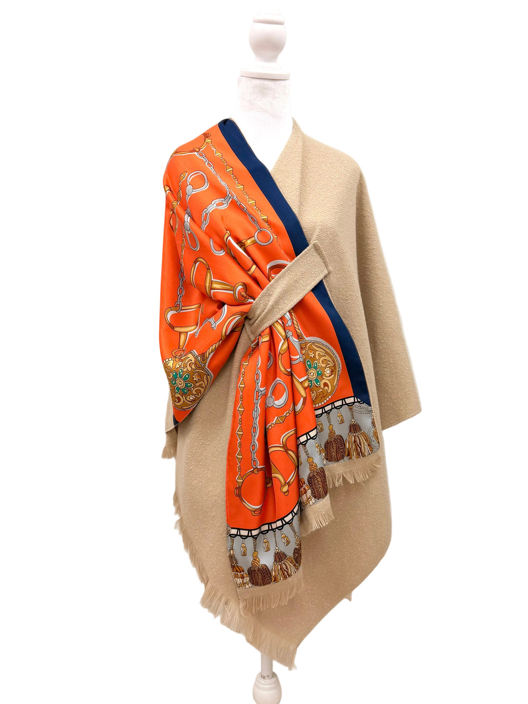 Pull Through Wrap / Beige / Orange Bit