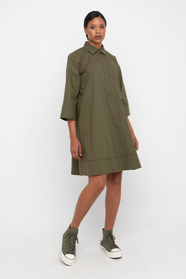 3/4 Sleeve Full Dress Olive
