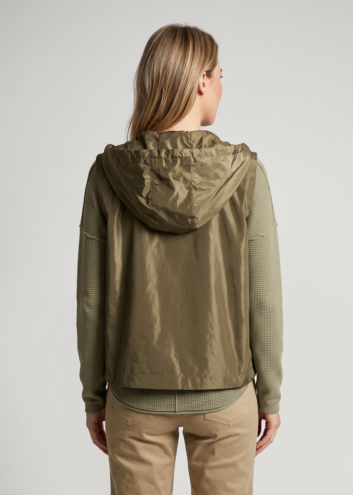 Nylon Zip Vest Olive