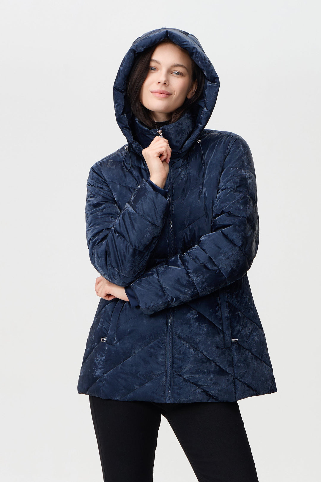 Velvet Shimmer Coat Navy